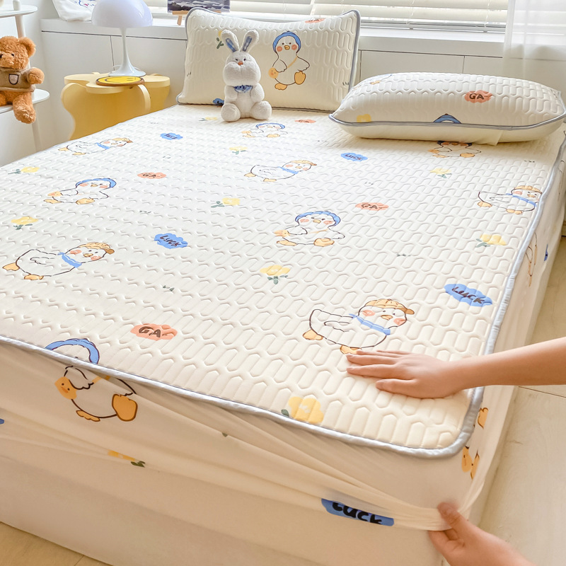 Picture of Class a Natural Latex Mat Set Air-Conditioned Mat Three-Piece Set Fitted Sheet Student Dormitory Summer Quilt Washable