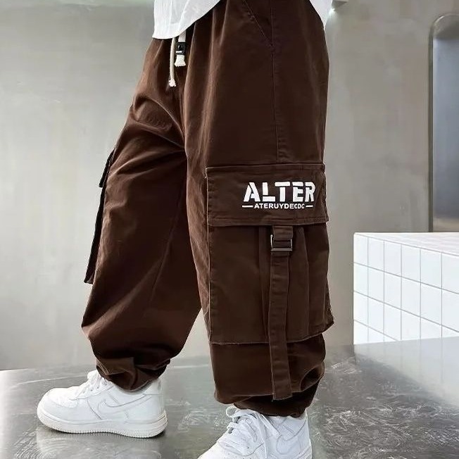 Children's clothing boys' pants Spring and Autumn 2023 new children's overalls Korean style medium and big children boys' casual trousers fashion