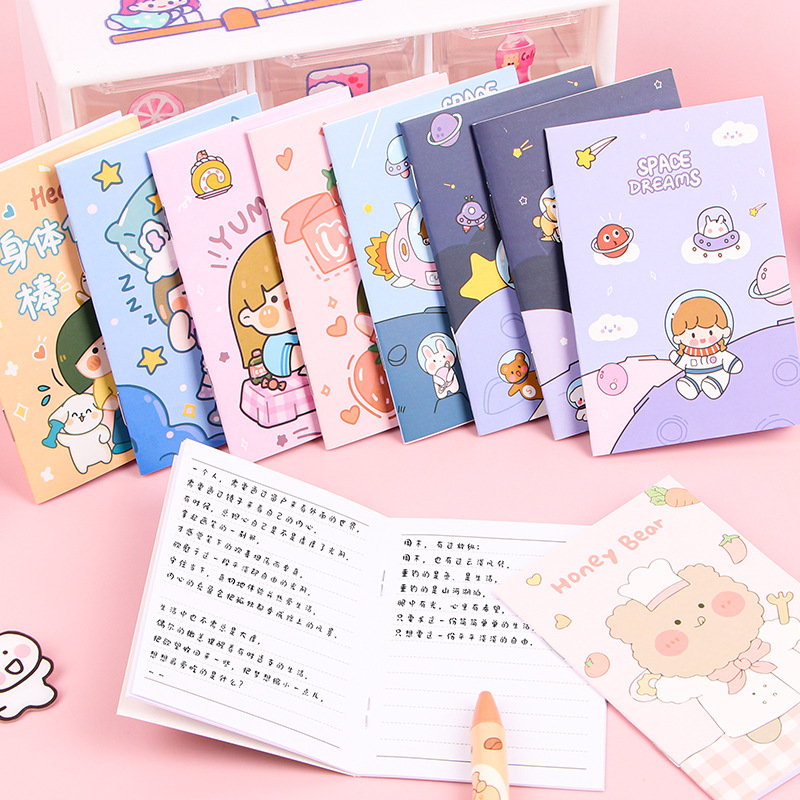 Picture of Cartoon Mini Notebook Students Share Cute Pocket Notebook Carry-on Stationery for Primary School Students Reward Small Gifts