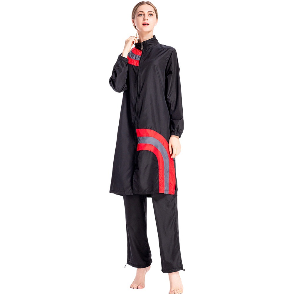 Conservative swimsuit suit women's sportswear large size loose zipper split stitching cross-border foreign trade hot S005