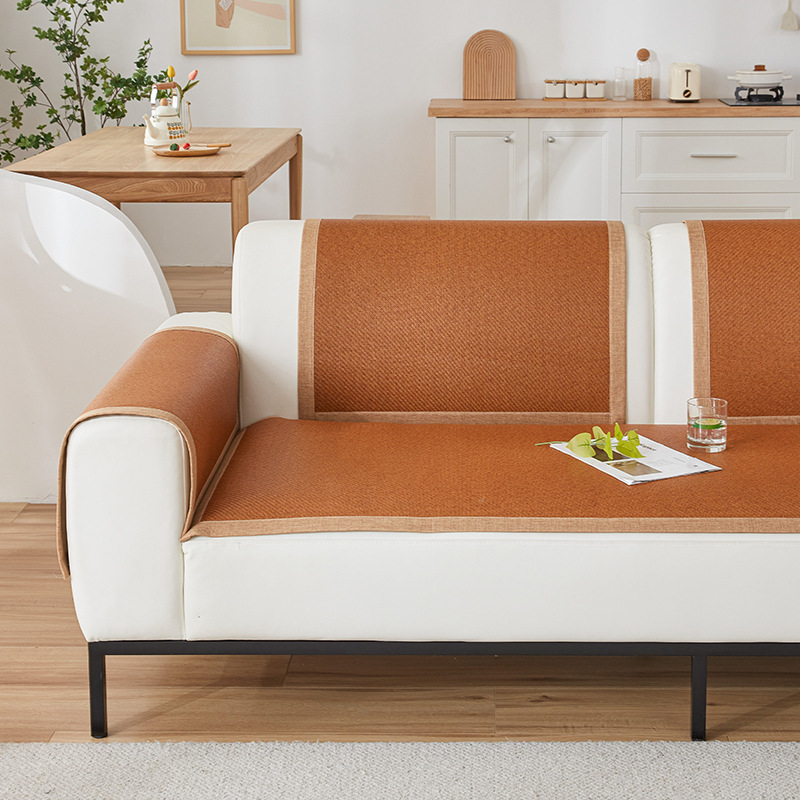 Summer Carefully Selected Ice Rattan Sofa Cushions, Summer Mat Cushions, High-End Cushions, Non-Slip Modern Simple Sofa Cover Cloth