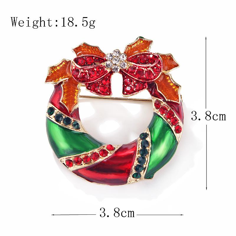 Picture of Lanhao European and American New Fashion Christmas Brooch Christmas Tree Shoes Elk Wreath Snowflake Bell Pin Women