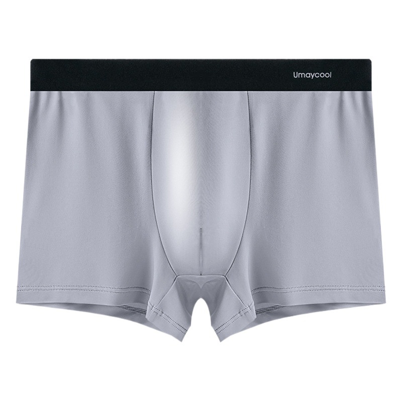 Cross-Border Men's Ice Silk Underwear, Summer Thin Mid-Waist Boxer Briefs, Sports Sweat-Absorbent, Seamless, Breathable, Quick-Drying Boxer Briefs