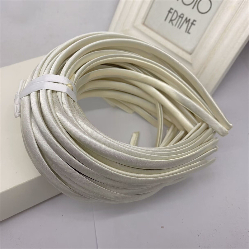 Picture of 10mm Candy-Colored Cloth-Wrapped Thickeneded Headband DIY Hairband Material Hair Accessories 1cm Satin Set Cloth Headband