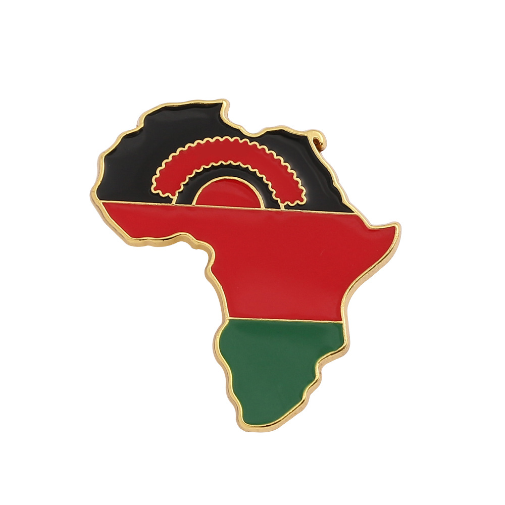 Picture of World Map Brooch Africa Map Angola Ghana Kenya Pin Creative Personality Badge