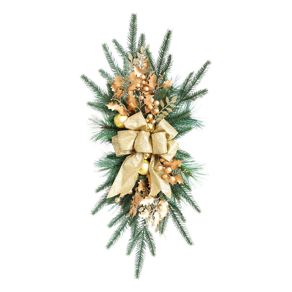 Cross-border Nordic New Christmas Bow Door Hanging Decoration Stairs Home Scene Layout