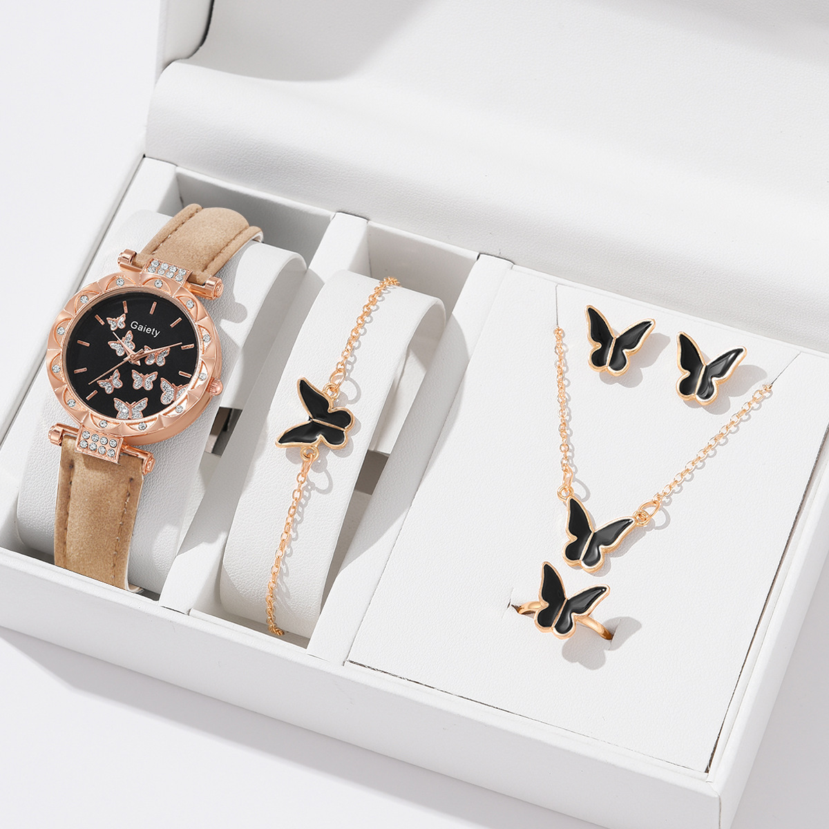 Picture of New TikTok Popular Women's Watch Fashion Personality Simple Watch Butterfly Digital Belt Watch Set