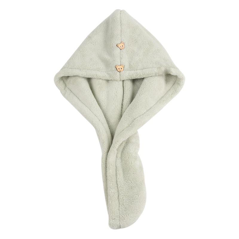 Wholesale Microfiber Polyester Coral Velvet Dry Hair Cap Thickened Water-Absorbent Quick-Drying Towel Girls Dry Hair Towel Shower Cap