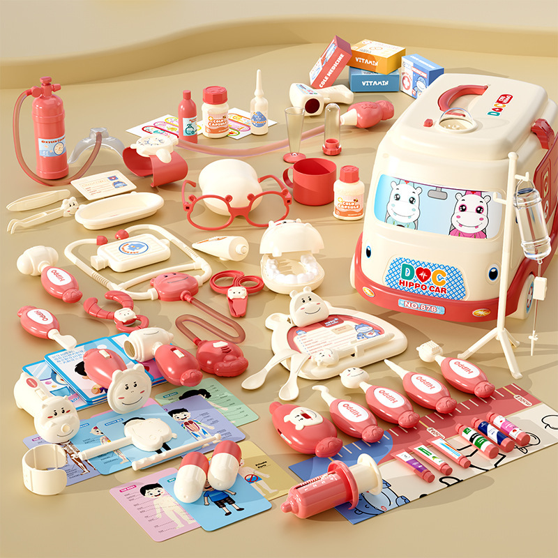 Picture of Children play small doctor toy suit boys and girls simulation play house injection medical kit to see a doctor baby gift
