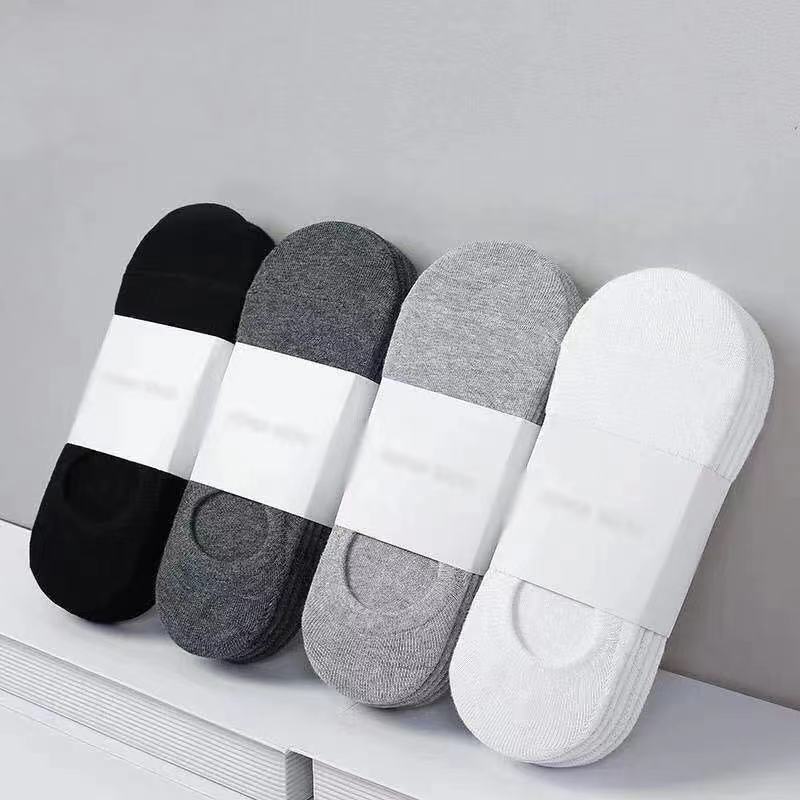 Picture of Socks Men's Summer Solid Color Black and White Grey Boat Socks Unisex Low Mouth Breathable Short Socks Low Top Socks