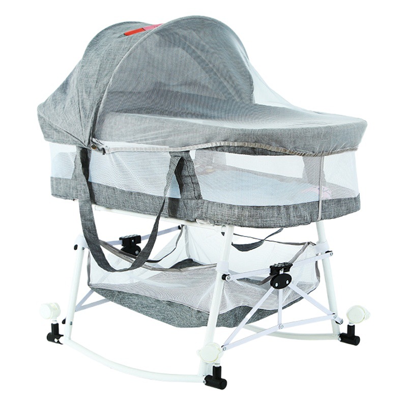 Picture of Crib Baby Cradle Bed Foldable Multifunctional Newborn Children's Bed Movable Outdoor Portable Shaker