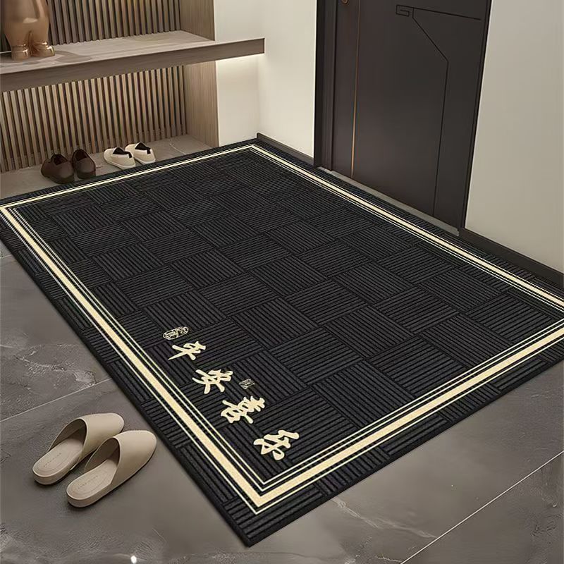 Picture of Simple Entrance Door Mat Black Dirt-Resistant Entrance Door Mat Household Chinese-Style Entrance Dust Removal Carpet