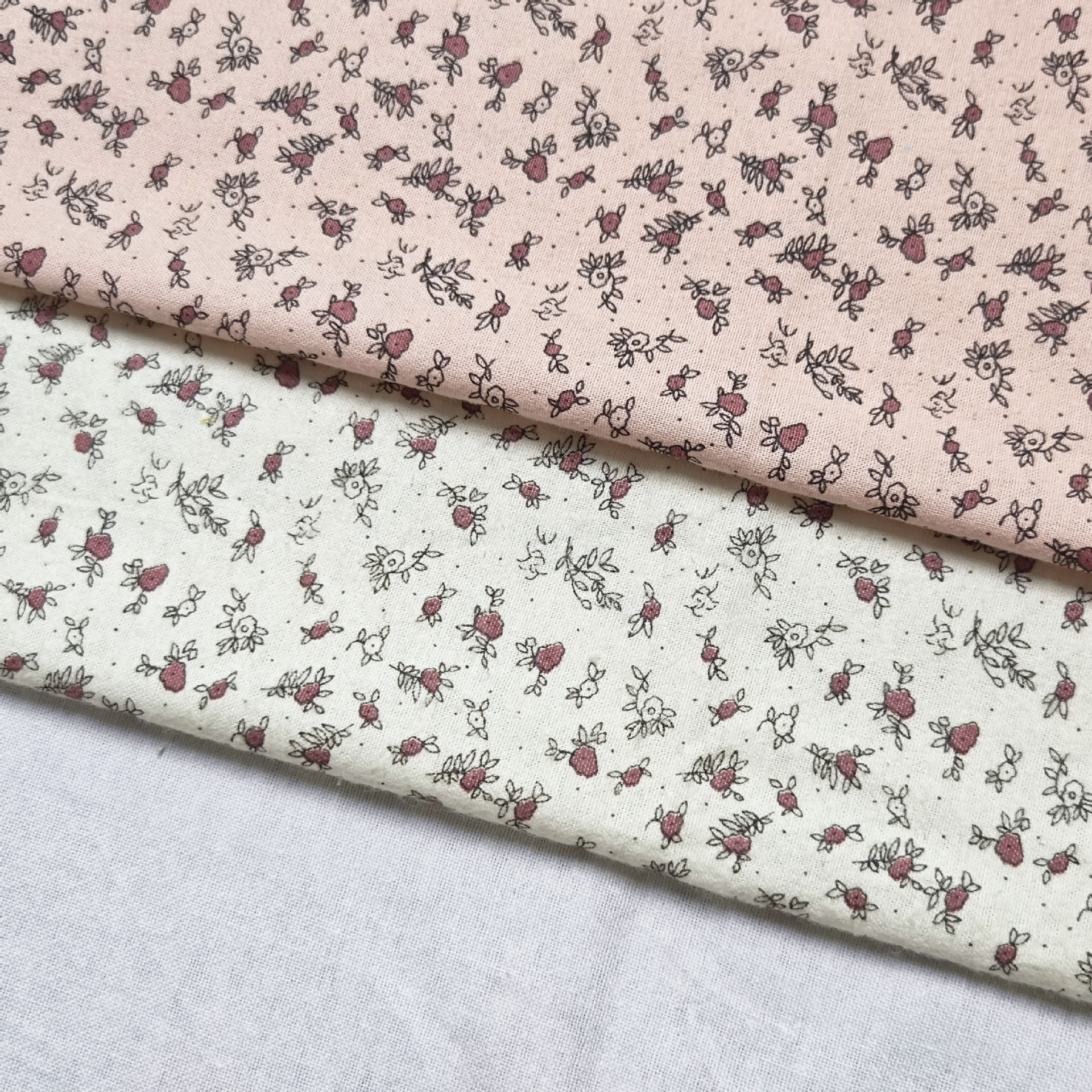 Autumn and winter cotton brushed plain floral breathable woven printed fabric coat skirt children's clothing fabric home boutique