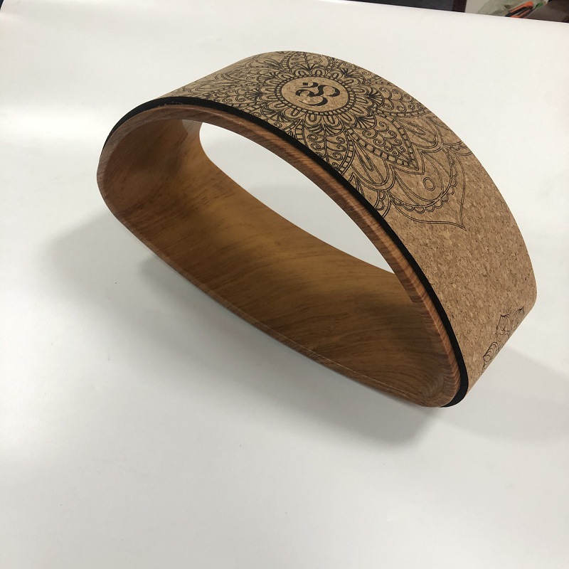 Picture of Cork Yoga Wheel Backbend Equipment Printed Yoga Circle Material for Pregnant Women Parent-Child Assisted Backbend Parent-Child Yoga