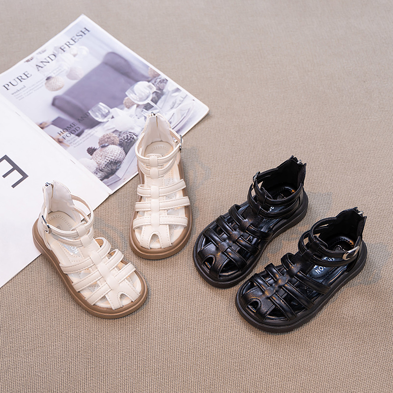 Girls Roman Princess Sandals Summer New Children's Baotou Sandals Fashion Soft Sole Little Girls Casual Sandals
