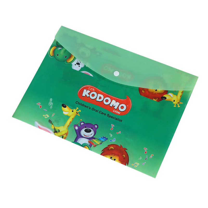 Picture of Transparent snap file bag a4 a5 pp plastic student file storage bag color folder wholesale can be set