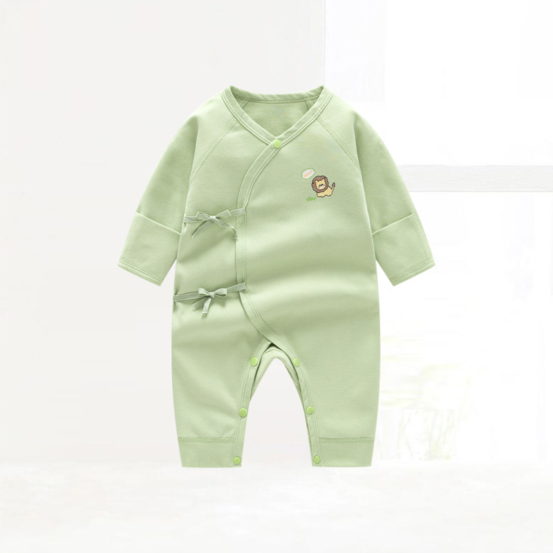 Picture of Autumn New Newborn Jumpsuit, Spring and Autum Baby Clothes, Double-Sided Pure Cotton Infant and Toddler Boneless Long-Sleeved Rompers