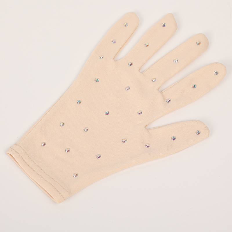 Picture of Factory wholesale figure skating performance gloves children's gloves adult female semicolon rhinestone opaque magic gloves