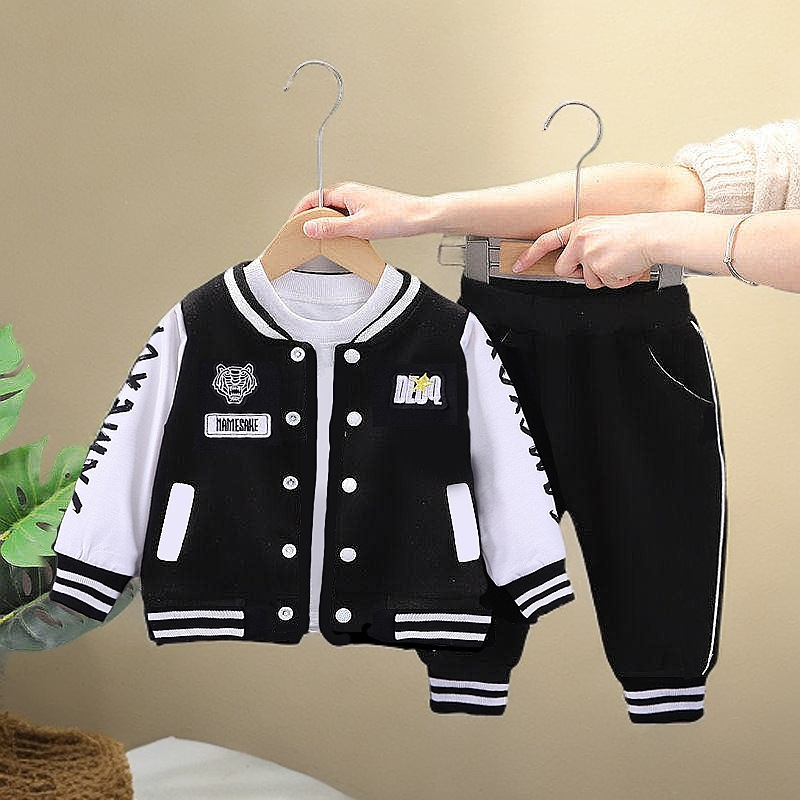 Foreign trade wholesale boys spring and autumn baseball suit suit 2025 girls western style spring two-piece autumn casual coat