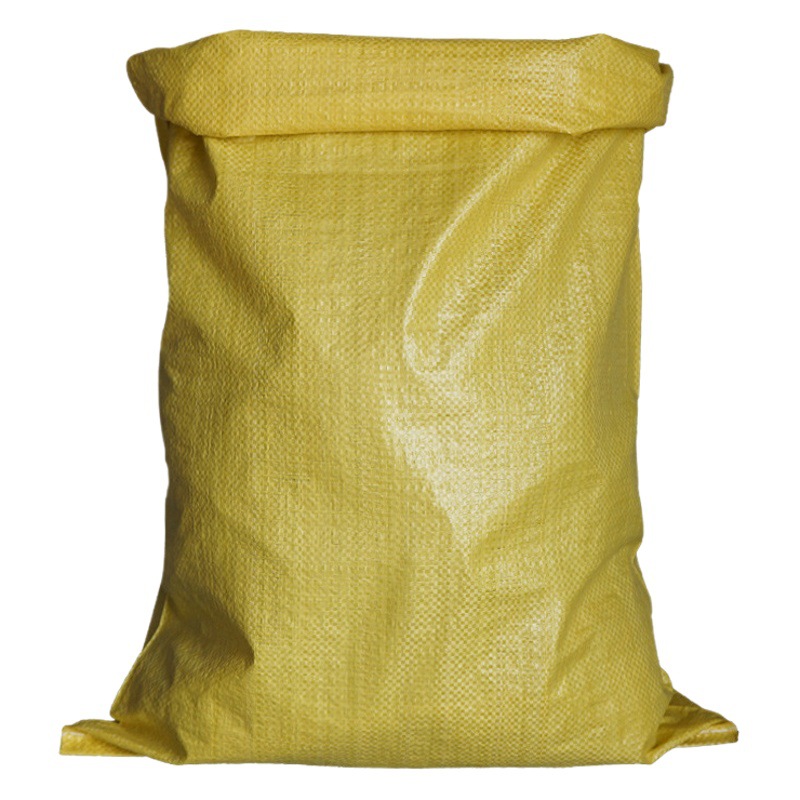 Thickened bright yellow plastic woven bag grain flour feed packaging bag logistics express packaging bag snakeskin bag