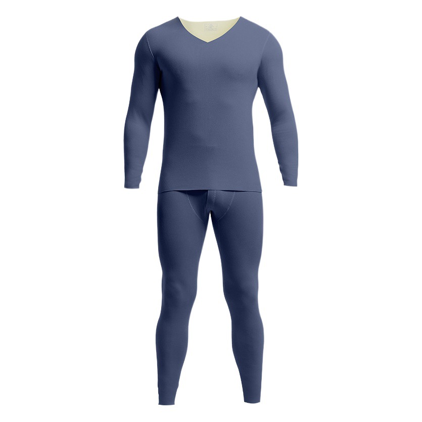 Men's Autumn Clothes and Pants suit fleece-lined Thickened Bottoming Shirt Slim-fit Seamless Cold-proof Thermal Underwear for Boys in Autumn and Winter