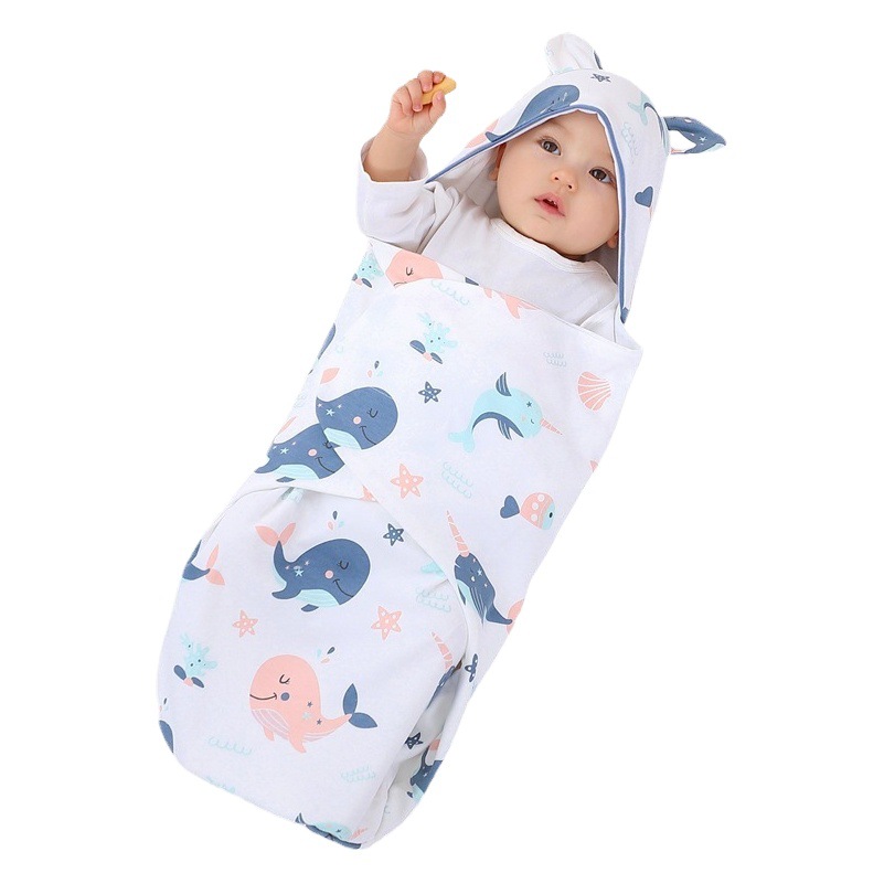 Picture of Baby swaddling towel newborn anti-startling baby sleeping bag cotton printed four-season baby quilt cross-border supplies