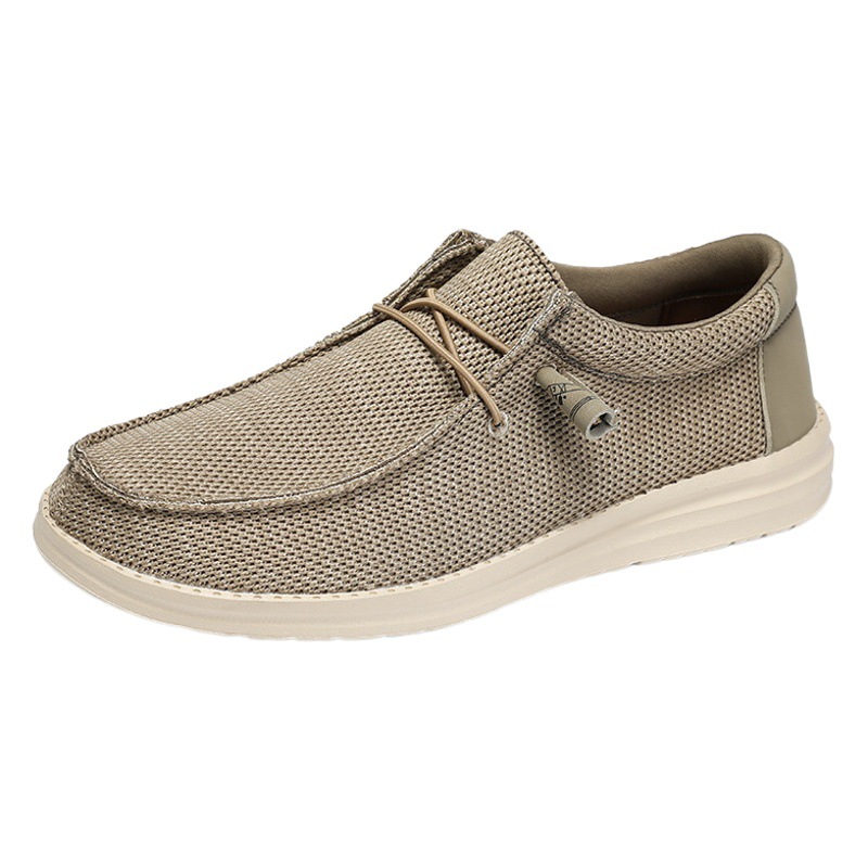 Extra Large Size Cross-Border Fly-Knit Casual Shoes Men's Lightweight Loafers Slip-On Flats Shoes Men Loafers in Stock