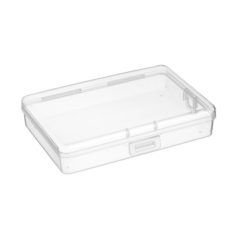 Picture of in stock Multi-size Square Buckle Cover Transparent PP Plastic Box Jewelry Packaging Small Box Flip Cover Parts Storage Box