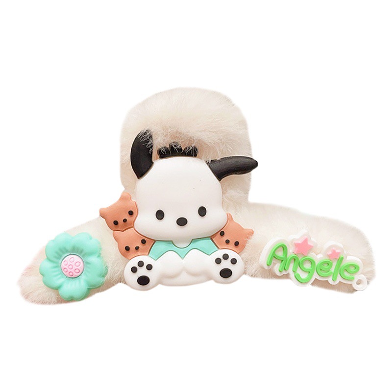 Cute cartoon plush clip female back head updo shark clip hairpin Internet celebrity 2023 New hairpin headdress