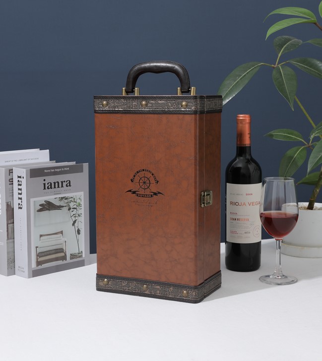 Picture of Spot Red Wine Packaging Gift Box Empty Box 2 Red Wine Gift Box Two Pieces Single Double Wine Box Wine Gift