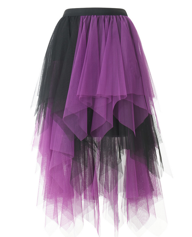 Picture of Irregular Mesh Skirt Women's Mid-length 2025 Spring New Veil Skirt High Waist All-match Slimming Skirt