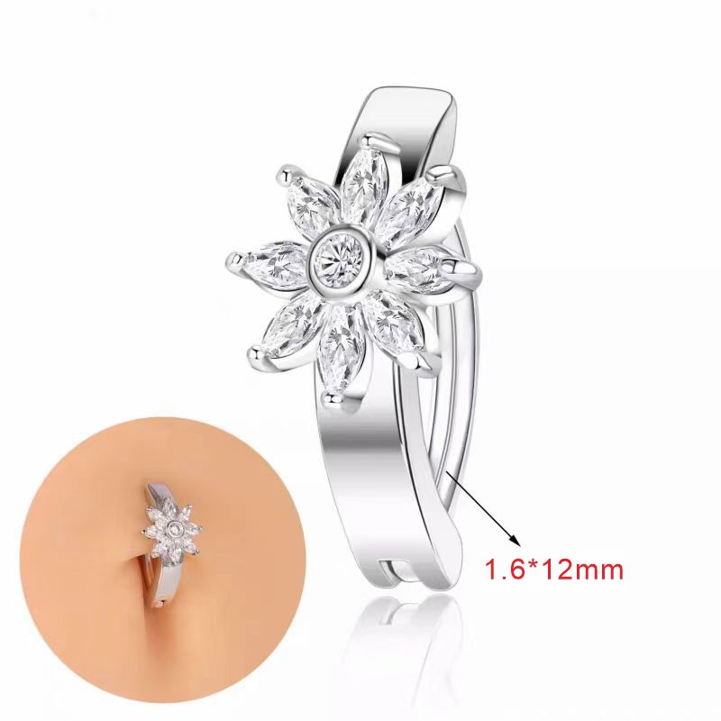 Picture of Europe and the United States cross-border hot selling smooth belly button ring diamond zircon style belly button nail belly button puncture jewelry explosions