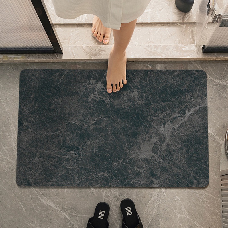 Picture of Simple Diatom Mud Thickened Cushion Absorbent Mat Bathroom Door Mat Quick-drying High-end Bathroom Floor Mat Non-slip