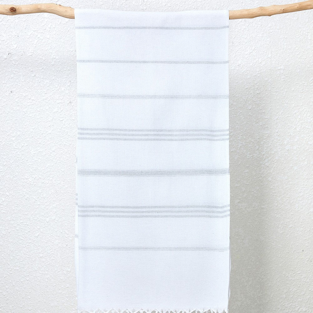 Picture of Turkey Beach Towel Turkey Towel Ears Tassel Beach Towel Striped Bath Towel Quick-Drying Customizable Embroidered
