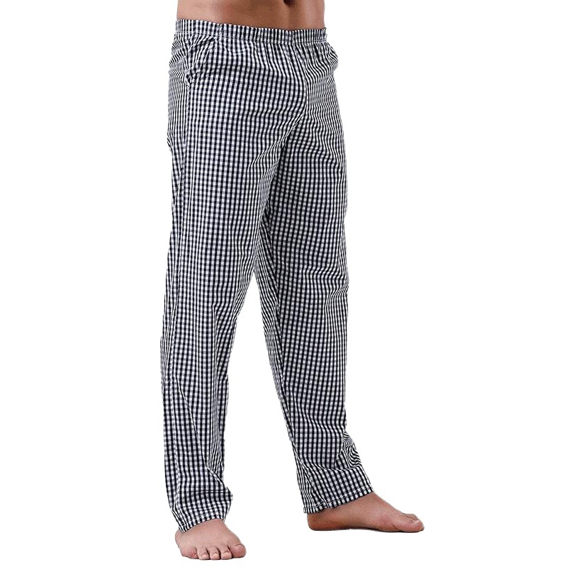 Cotton Men's Air Conditioning Home Pants Cotton Summer Thin Striped Pajama Pants Japanese Mid-waist Loose Cotton Trousers