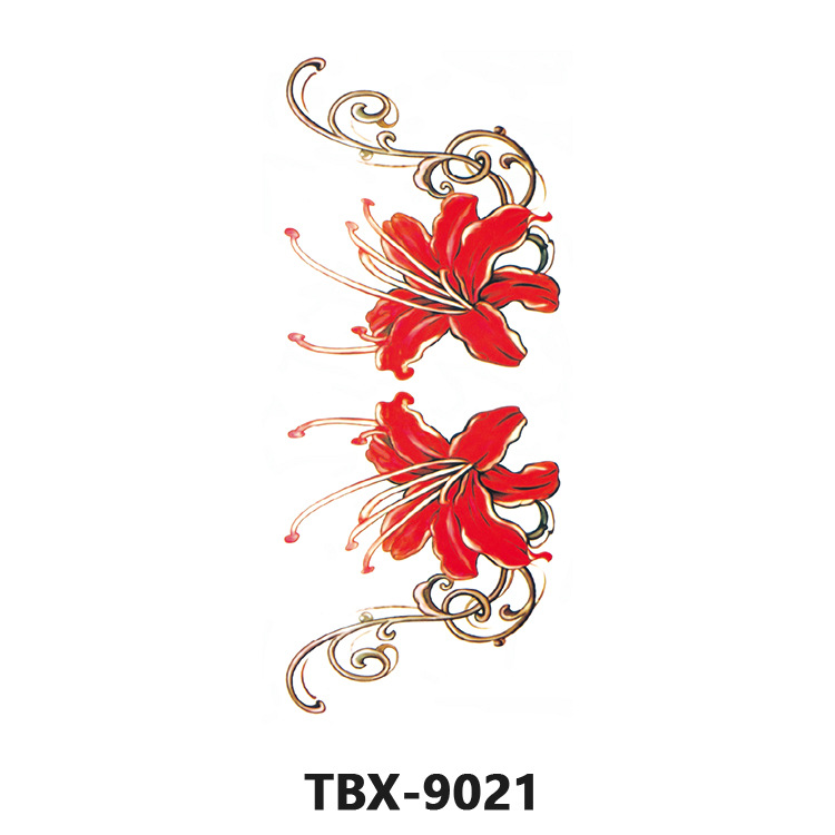 Picture of Waterproof sweat female flower tattoo stickers plant flower party sexy rose peony plum tattoo stickers tattoo