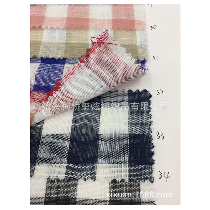 Picture of In stock supply cotton yarn-dyed double-layer plaid fabric spring and summer shirt fabric plaid fabric Cotton