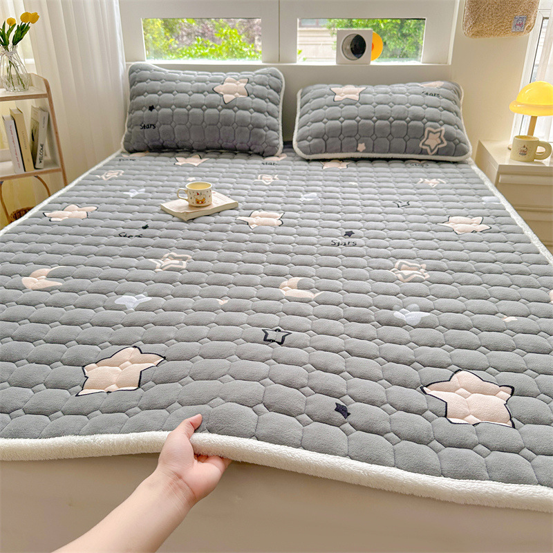 Picture of Class A Soybean Milk Velvet Mattress Winter Thickened Coral Velvet Dormitory Single Mattress Household Folding Cushion