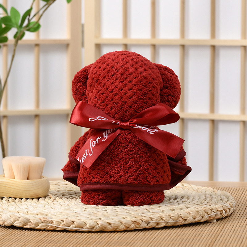 Picture of Bear Towel Wedding Accompanying Gift Big Happy Shop Small Square Towel Bridesmaid Return Gift Wedding Coral Fleece Towel
