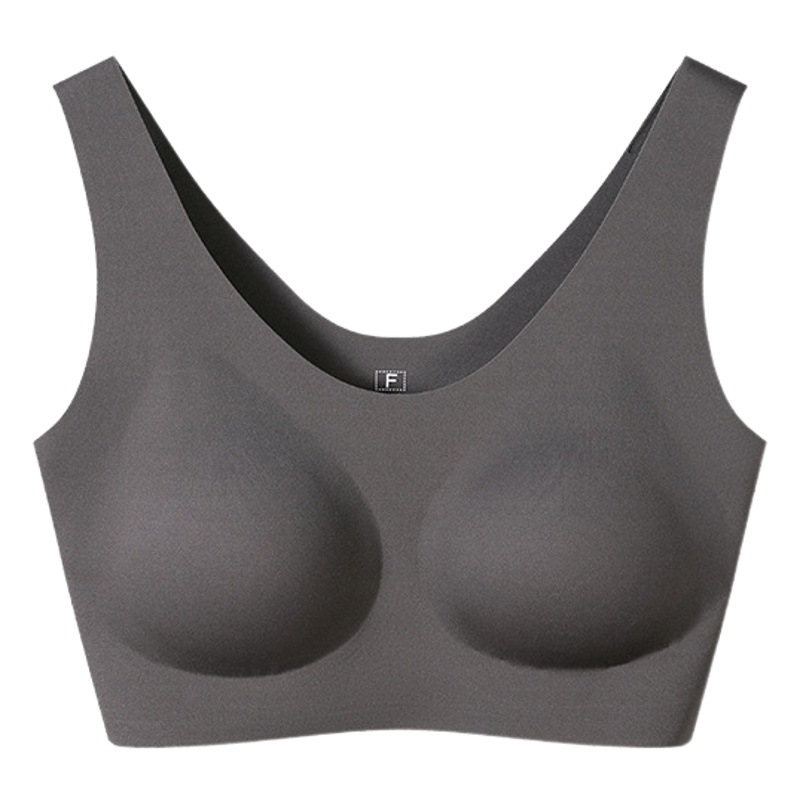 Bra Silk Breathable Bra Stereo Fixed Cup Comfortable Women's Non-rimless Gathering Anti-sagging Sports Underwear