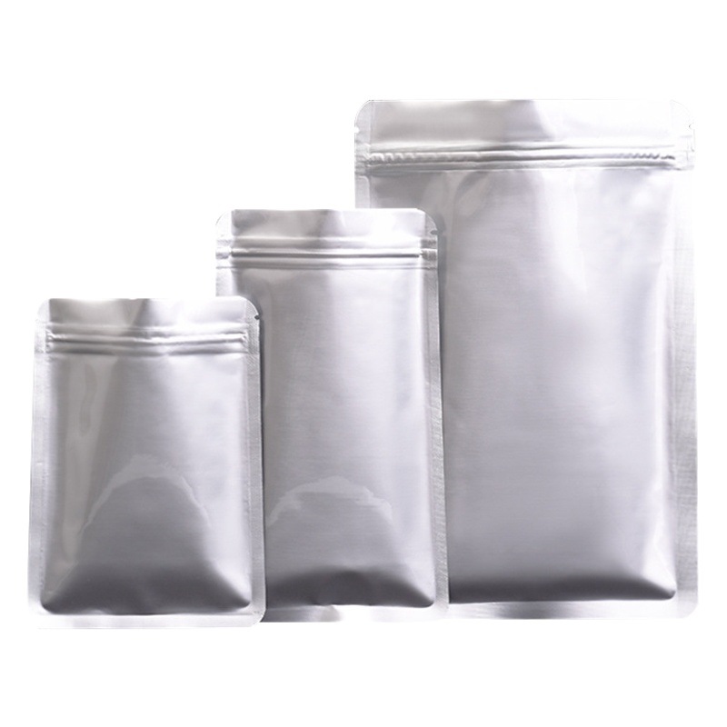 Aluminum foil bag self-sealing bag pure aluminum sealed bag thickened tea food tin paper packaging bag cat and dog food pull bone flat bottom