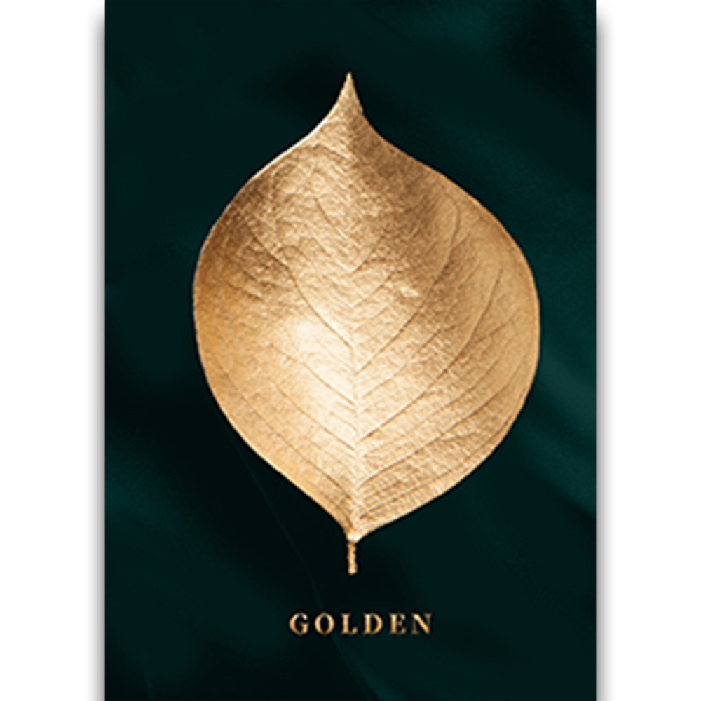 Picture of Source Factory Black Gold Leaves Living Room Hanging Painting Nordic Landscape Canvas Core Wholesale Abstract Restaurant Decorative Painting