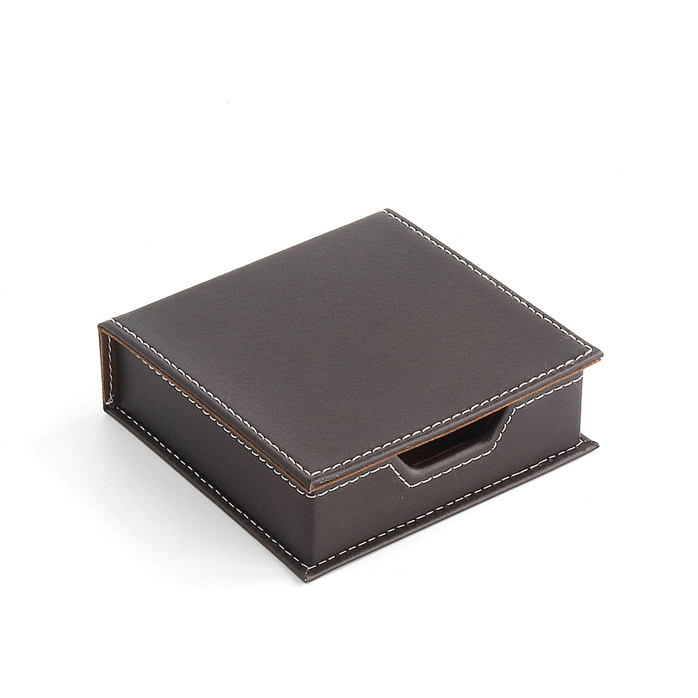 Picture of Business leather desktop sticky note storage box note box creative change key business card storage box office supplies