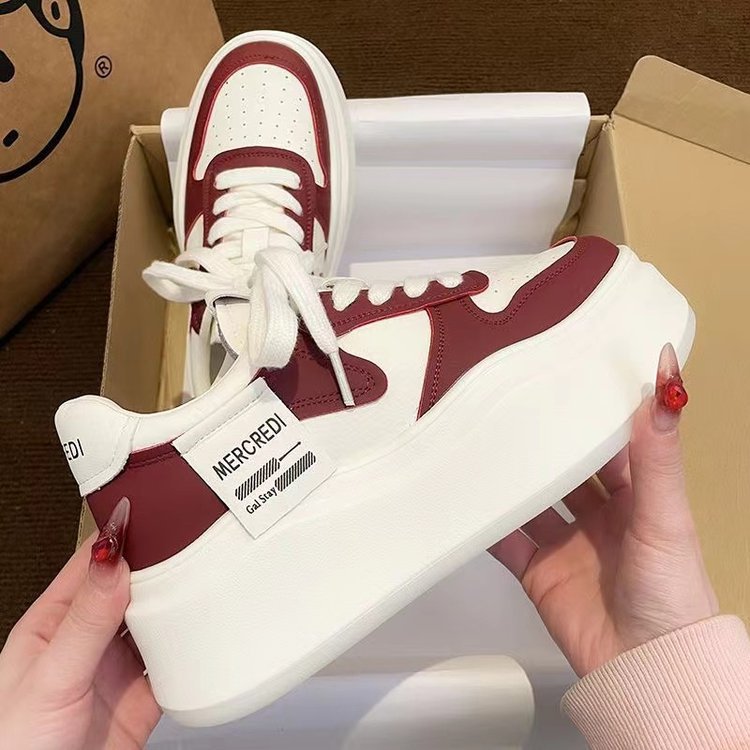 Summer New High-value White Shoes Women's Thick-soled Fashionable Small Height-raising Board Shoes Sports Casual All-match Single-layer Shoes