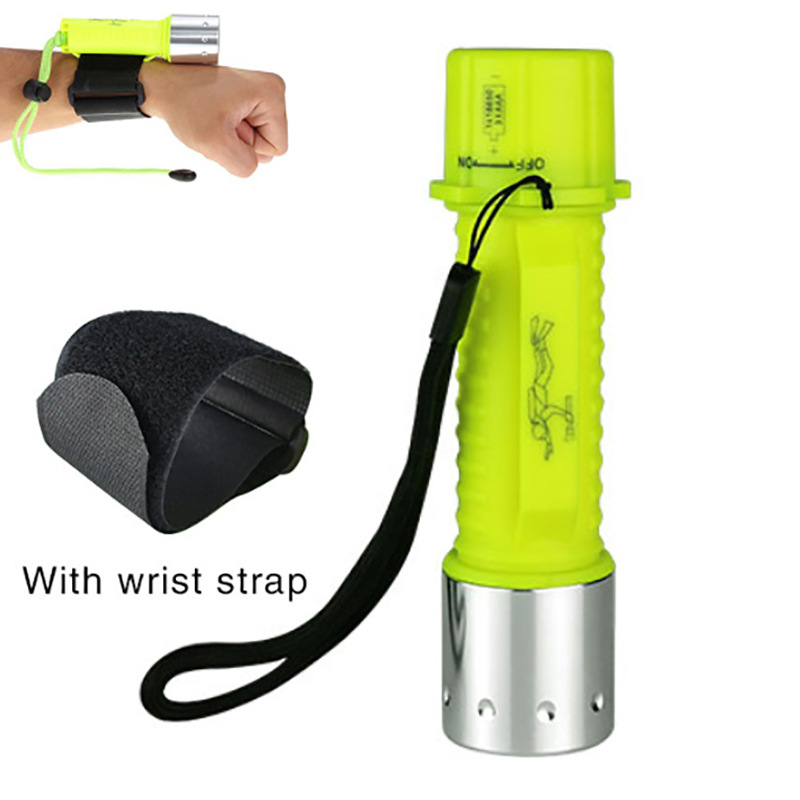 Cross-Border Hot Selling Led Outdoor Diving Plastic Bright Flashlight T6 Led Professional 18650 Diving Flashlight
