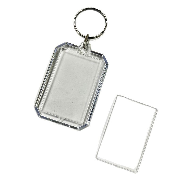Picture of Plastic Keychain Empty Shell Blank Calligraphy Transparent Acrylic Keychain Creative Photo Frame Printable LOGO