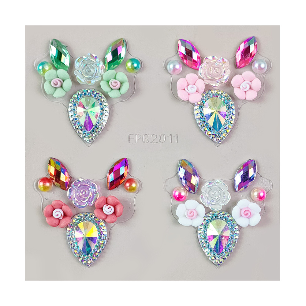 Picture of Eyebrow Diamond Paste Cross-border Face Diamond American Holiday Party Rhinestone Gem Paste Rainbow Eye Makeup Stage Makeup Tattoo Paste Diamond