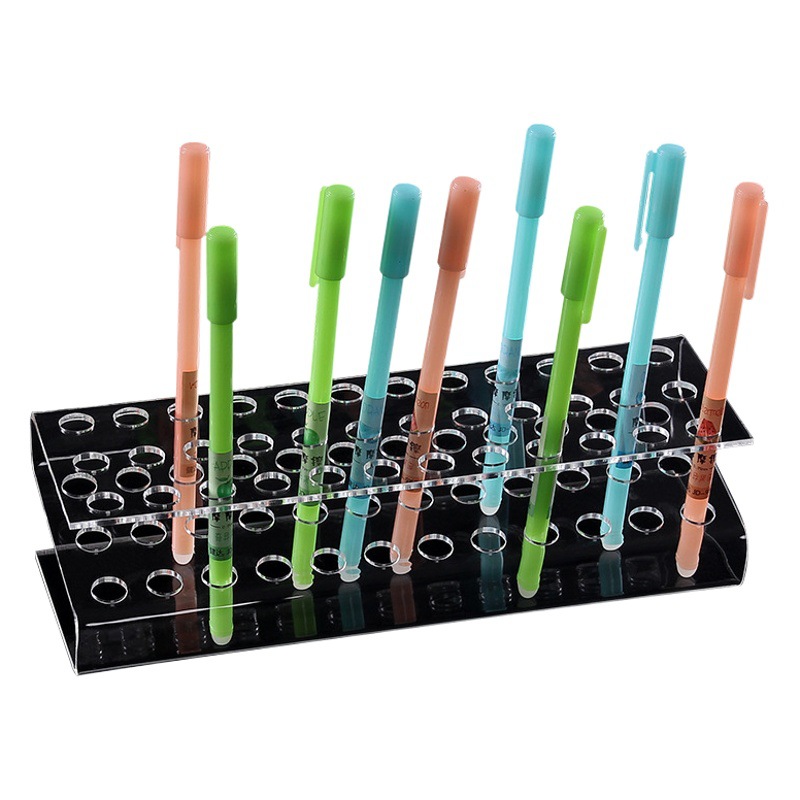 Transparent Acrylic Pen Holder Stationery Store Display Stand S-Shaped Business Office Pen Holder Eyebrow Pencil Ballpoint Pen Storage Wholesale