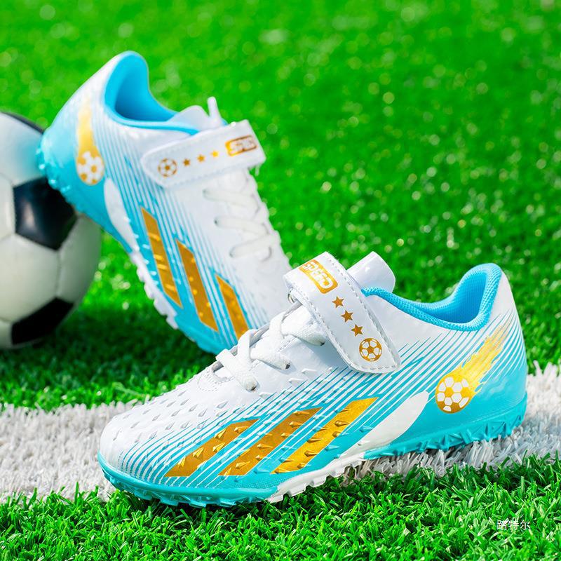 Cross-Border Children's Football Shoes for Boys and Girls Low-Top Leather Broken Nail Sneakers Artificial Grass Competition Training Sneakers