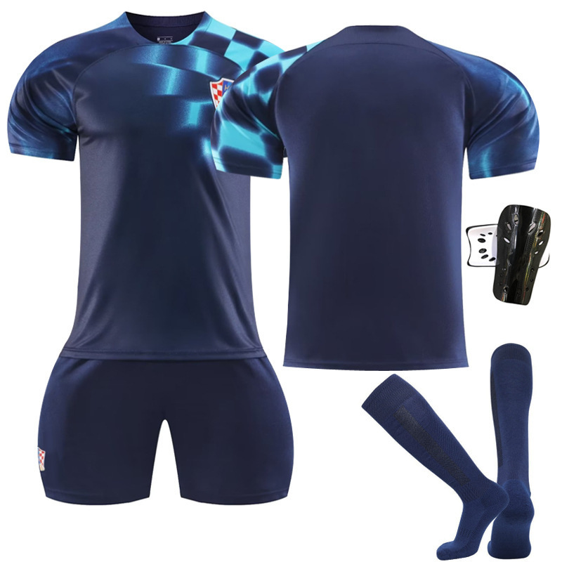 2223 Croatia Away World Cup No. 10 Modric Football Uniform Suit Jersey with Original Socks
